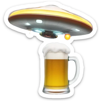 ufo with santa heat and beer sticker