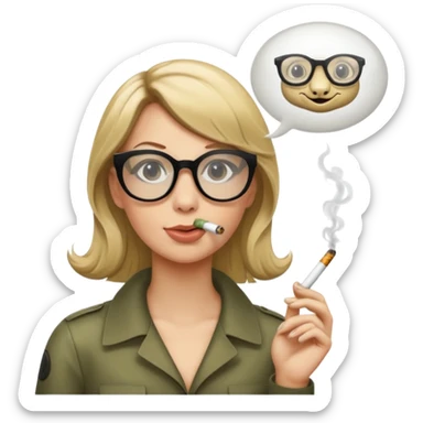 can you create a sneaky bitch SNAKE with big glasses smoking a cigarrette? the SNAKE needs to have dirty blonde hair
can you add a text baloon saying "YADA YADA" sticker