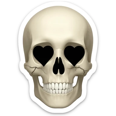 Black hearted eyes skull sticker