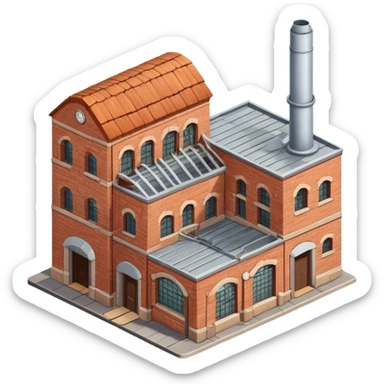 Isometric old bread factory  sticker
