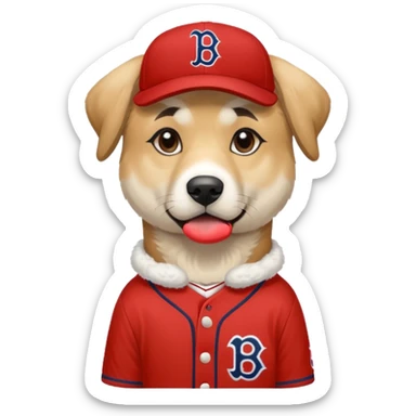 Anatolian Shepherd wearing a Red Sox jersey  sticker