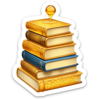 Stack of books made out of honey  sticker
