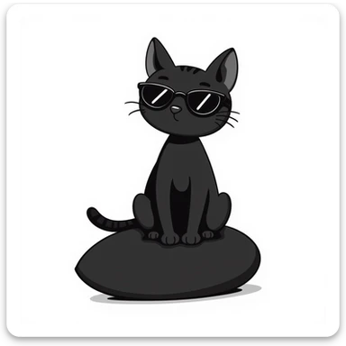 cat wearing sunglasses sticker