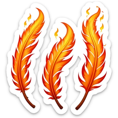 3 Phoenix feathers that are the same size on fire sticker