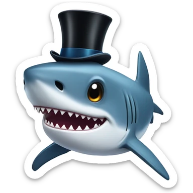 Shark with a top hat sticker