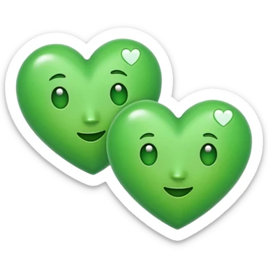 two green hearts together classic emoji style sticker