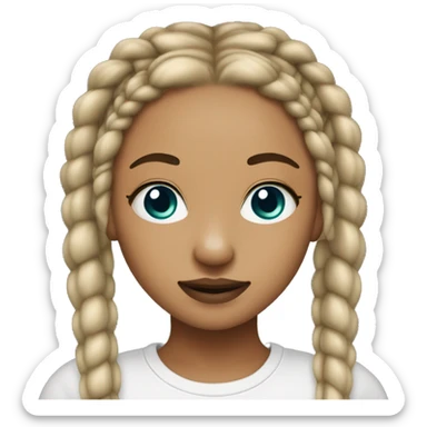light skin girl with knotless braids and a nose piercing  sticker