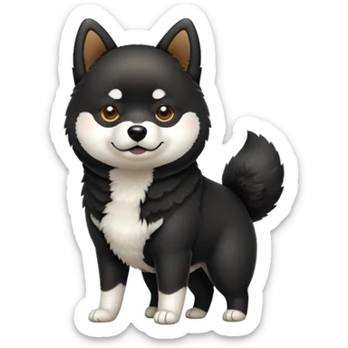 Cute black Shiba Inu full body sticker