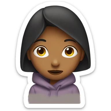 A girl hiding her face sticker