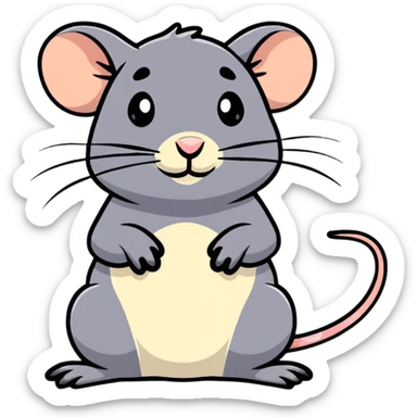 adorable little rat with tiny paws sticker