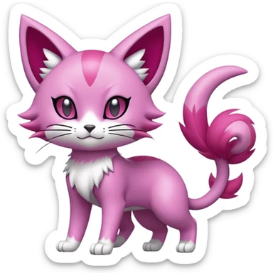Liepard-Skitty-Delcatty-Pokémon-Fakémon-hybrid-creature (full body) sticker