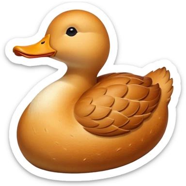 loaf of gluten bread in the shape of a duck, detailed bread texture sticker