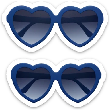 Navy blue heart shaped sunglasses  sticker