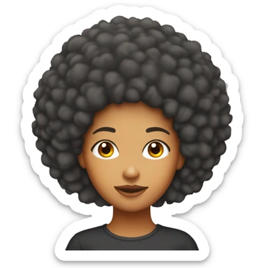 a lightskin girl with an orange afro sticker