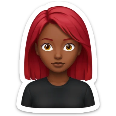 🙎🏾‍♀️ black shirt red hair  sticker