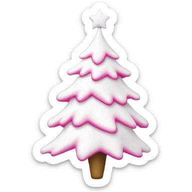 A white Christmas tree with pink decoration  sticker