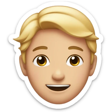 blush smile with hands beneath face sticker