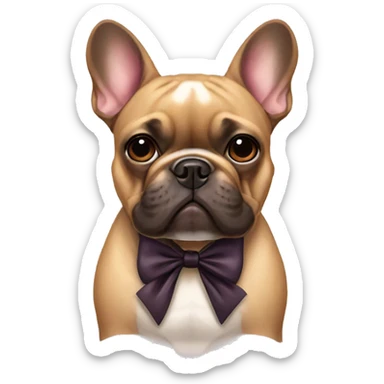 a french bulldog wearing a bow  sticker