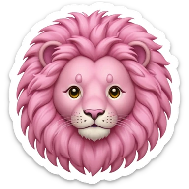 Pastel pink lion  sticker