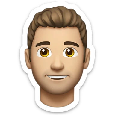 Guy with tatoo on his head and on his had that si mitsubishy and Gót brown Hair and he is white sticker