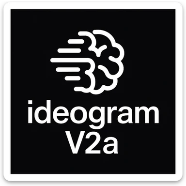 recreate this logo with text of "ideogram V2a", MAKE IT FIT IN SQAURE  sticker