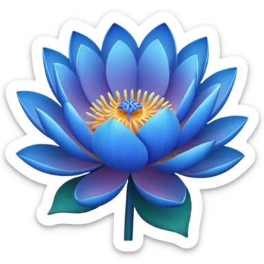 Blue lotus emoji boqute  sticker