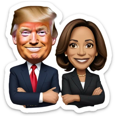 Kamala Harris with trump sticker