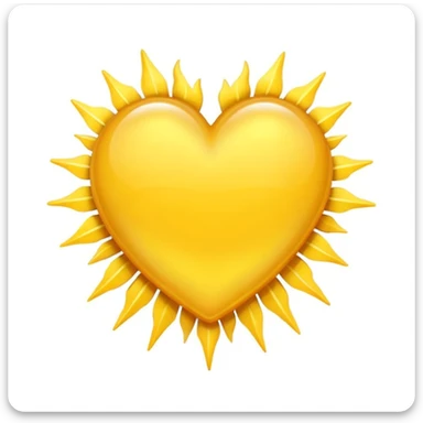 yellow heart with a sunburst background sticker