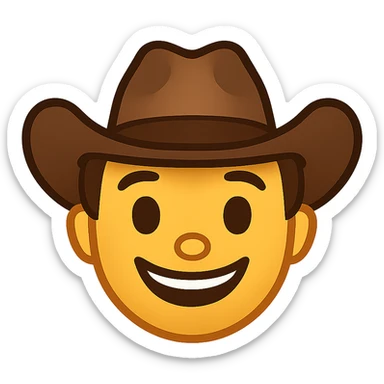 face with cowboy hat emoji sticker