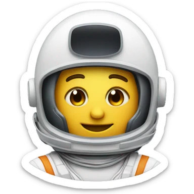 just a standard smiling emoji head with an astronaut helmet sticker