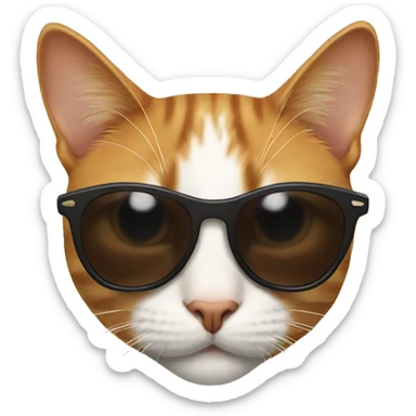 Cat with sunglasses sticker