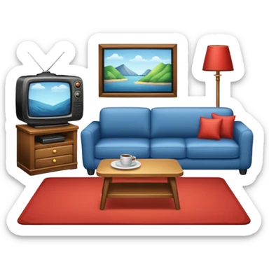 living room in ios emoji style sticker