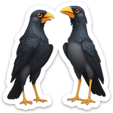 Corbeau et poulet sticker