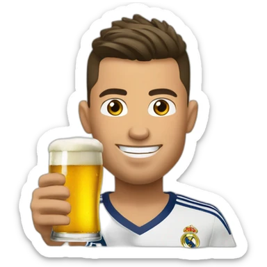 Ronaldo entrin de boire de la biere sticker