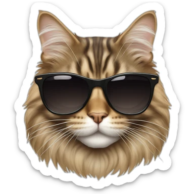 Tabby maine coon with sunglasses sticker