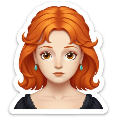 penelope featherington bridgerton and orange haired and weighted face sticker
