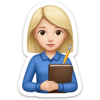 girl with notebook sticker