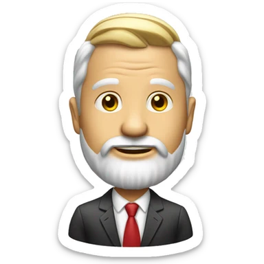 Business man with a garden gnome head sticker
