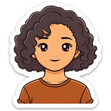 Cinnamon skin girl with black curly hair  sticker