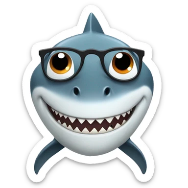 Little shark with glasses  sticker