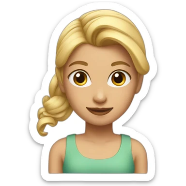 girl with blonde slickback hair with a ponytail sticker