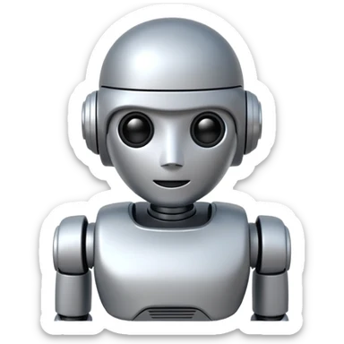 ai robot, simple, friendly, futuristic sticker