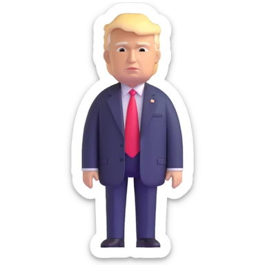 Donald Trump in presidential suit with detailed features sticker