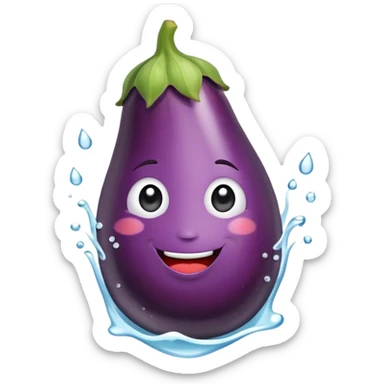 aubergine water sticker