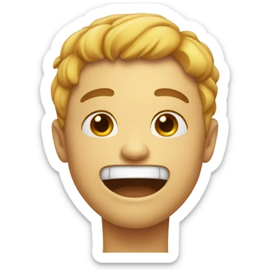 smiling in pain sticker