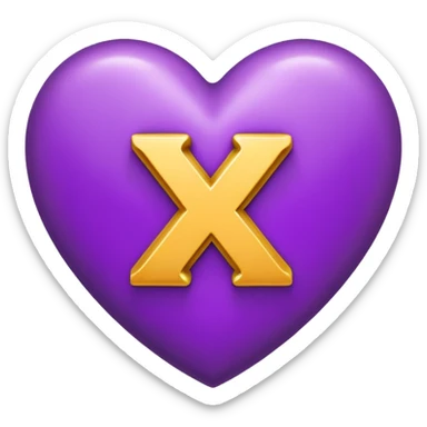 The white Letter “x” inside a Purple Heart sticker