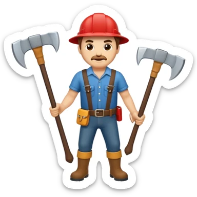 men with axes sticker