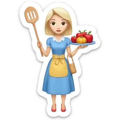 ligth woman wearing housewife clothes full body  sticker
