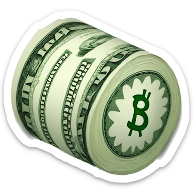 Rolled dollar sticker