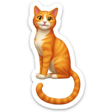 an orange cat with a mischievous smile sticker